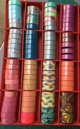 Large Lot Of 89 Rolls Scotch Expressions Washi Tape Various Colors .59&#034; X 393&#034;