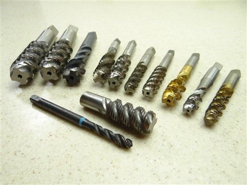 Assorted lot of 12 hss roughing taps 1/4&#034;-24 to 3/4&#034;-10nc osg greenfield for sale