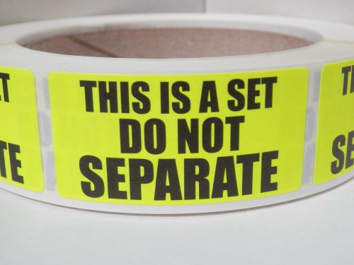 THIS IS A SET DO NOT SEPARATE fluor chartreuse Warning Sticker Label 250/rl
