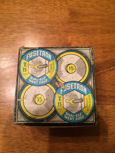 Vintage Fusetron Duel Element Plug Fuses Box Of 4 New Old Stock