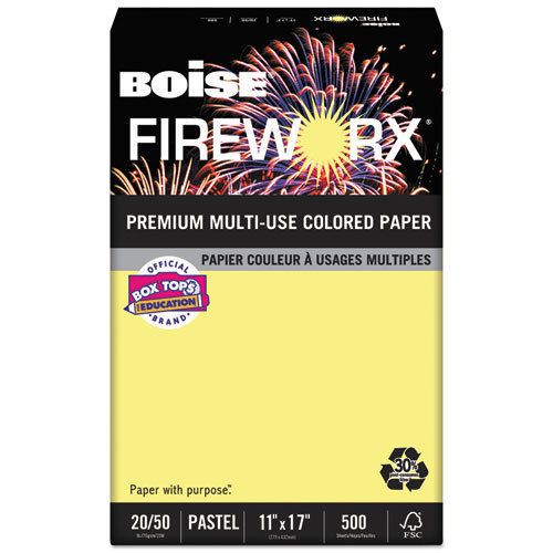 FIREWORX Colored Paper, 20lb, 11 x 17, Crackling Canary, 500 Sheets/Ream