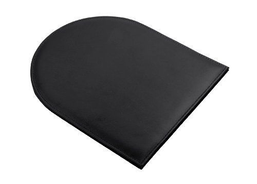 Lucrin USA Inc. Leather Semi Circle Mouse Pad, Smooth cow, Black