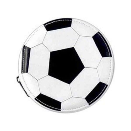 Soccer Ball Zippered Carrying Storage Bag 24 CD / DVD disk Case Holder
