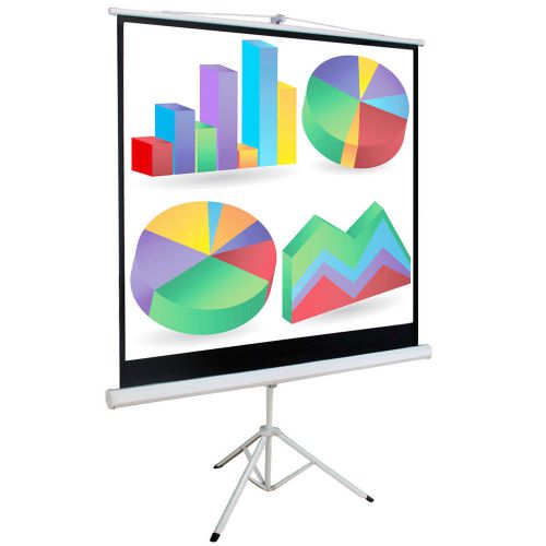100&#034; 1:1 Tripod, Multi Aspect Ratio Pull up Office Projection screen