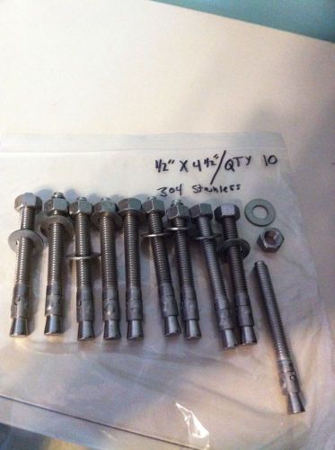 Power-stud wedge anchors 07323 1/2&#034; x 4 1/2&#034;  304 stainless steel. for sale
