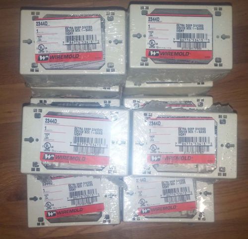 LOT OF 10 WIREMOLD 1 GANG EXTRA DEEP PLASTIC IVORY DEVICE BOXES 2344D