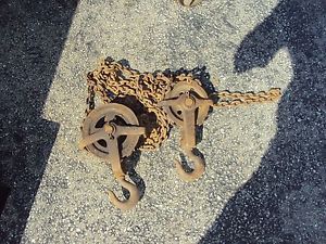Vintage antique chain hoist come along chainfall weston differential cleveland for sale