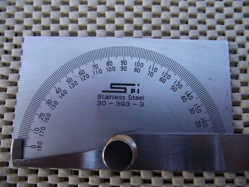 NICE Pre-Owned SPI Protractor 30-393-3 Stainless Steel 7&#034; Blade, 0 to 180 degree