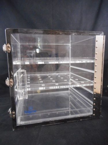 NALGENE Clear Acrylic Vertical 12” Adjustable 2-Shelf Cabinet Desiccator Dry Box