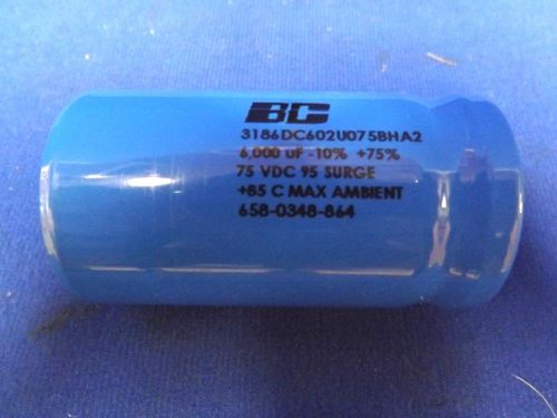 Bc capacitor 6,000 uf-75vdc buy lot of 5 for 25.00 for sale