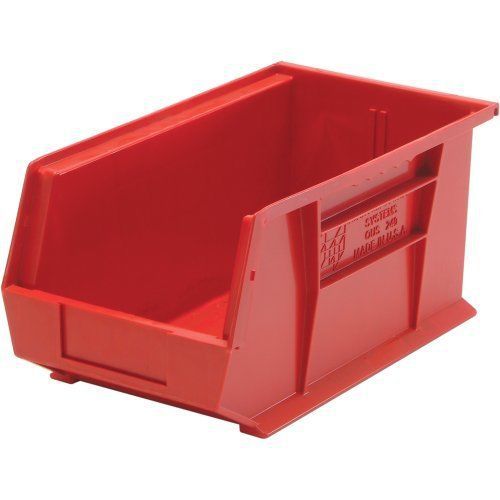 Edsal pb8504r high density stackable plastic bin, 8&#034; width x 7&#034; height x 14&#034; red for sale