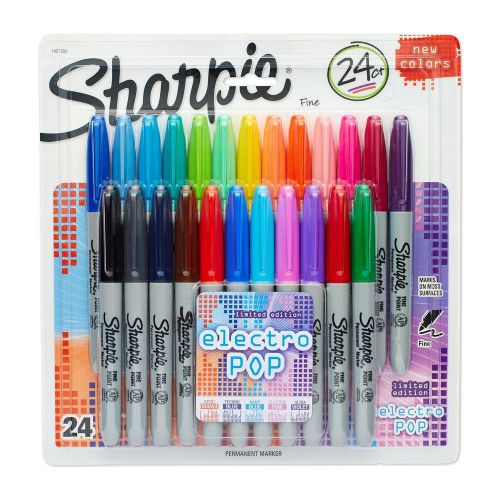 Sharpie permanent markers fine point 24-pack assorted 2015 colors (1927350) for sale