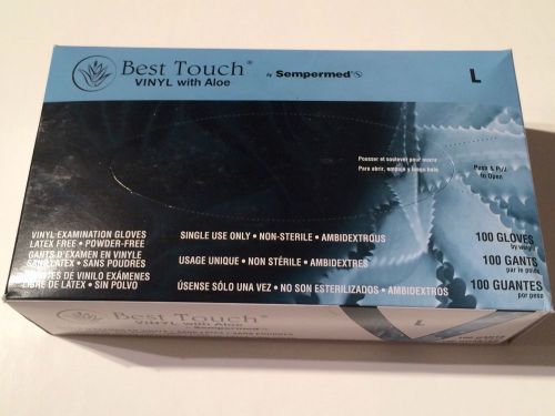 Vinyl Aloe Gloves Box 100 Powder Free Disposable Size L Best Touch Sempermed