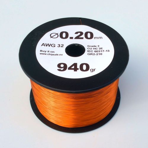 0.2 mm 32 AWG Gauge 940 grams ~3300 m Enamelled Copper Magnet Enameled Wire Coil