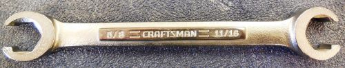 Craftsman 44173 5/8&#034; x 11/16&#034; double end flare nut wrench, 7-1/2&#034; oal, new, usa for sale