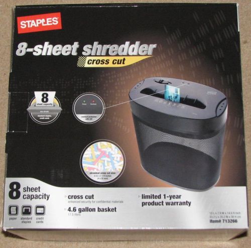8 Sheet Cross Cut Paper Shredder with 4.6 Gallon Basket Shreds Credit Cards