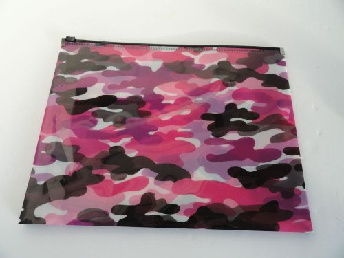 POLY ZIP LETTER SIZE ENVELOPE 5 PACK PINK CAMO COUPON PHOTOS RECEIPTS DOCUMENT