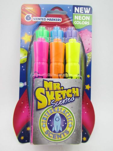 Mr. Sketch Scented Markers Intergalactic Neon Chisel Tip 6 Pack