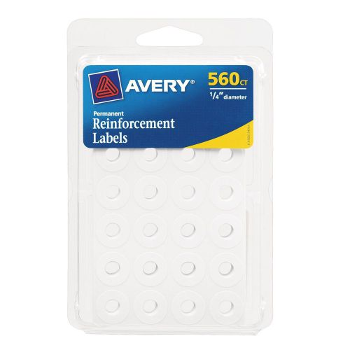 Avery Self-Adhesive Reinforcement Labels 0.25 Inches Round White Pack of 560 ...