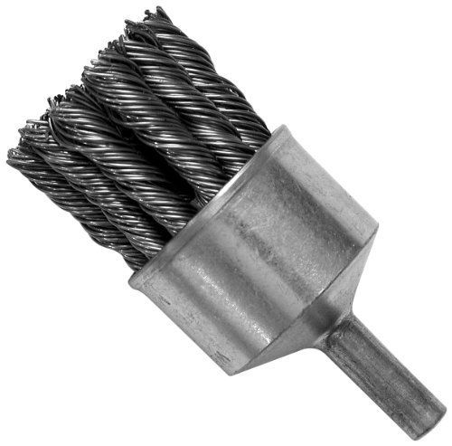 Hot Max 26073 1-1/8-Inch Knotted Wire Mounted End Brush, 1/4-Inch Round Shank
