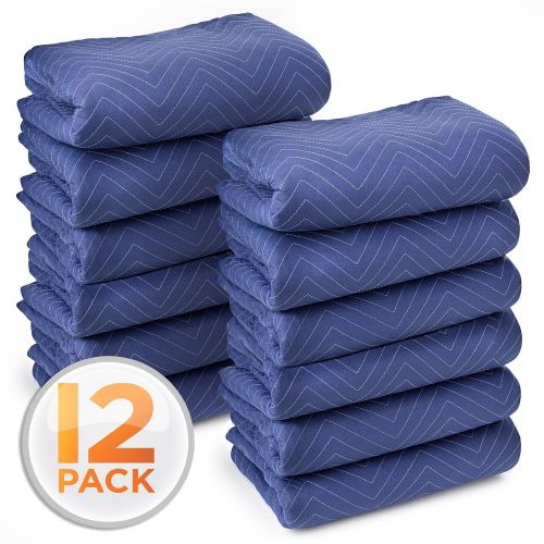 12 deluxe pro moving blankets (40-45lbs/dozen weight) 72&#034; x 80&#034; for sale