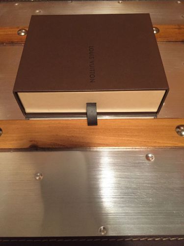 (1) Louis Vuitton LV Hard Empty Square Brown Gift Sliding Box - 5 3/4 x 5 1/2
