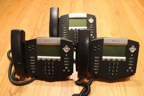 LOT OF 3 Polycom SoundPoint IP550 W/ HANDSET Audio Conferencing