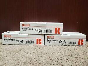 New Genuine Ricoh PPC Refill Staple Type K Staples  410802 - 3 Pack Bundle