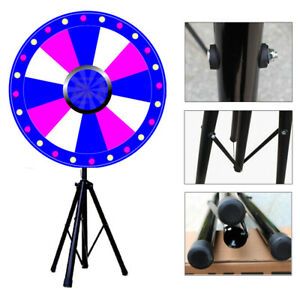 24&#034; Editable Color Prize Wheel Metal Floor Stand Tabletop Spinning Game Upgraded