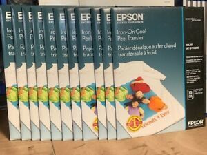 Epson iron on cool peel transf- sell as 1 lot of 11 packages