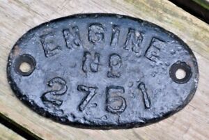 RARE Antique Steam Traction Engine Cast Iron Number Plate Advanced Rumley? Case