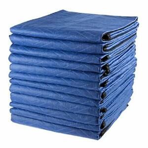 Stalwart 75-CAR1074 Moving Set of 12-Dual Layer Padded Blankets, Blue