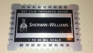 Wet Film Thickness Gauge Combs, Mil, Step notched for Paints 1 to 80 mil
