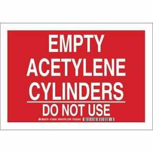 BRADY 125665 Sign,Chemical,Plastic,10X14&#034;,Wht/Red