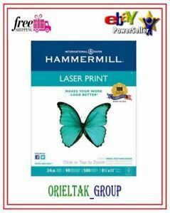 Hammermill Laser Print Paper, Letter, White, 24lb, 98-Bright, 500 sheets
