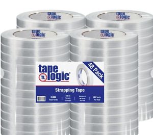 Tape Logic TLT9141300 Clear 1300 Strapping Tape, 3/4&#034; x 60 yd. (Pack of 48)