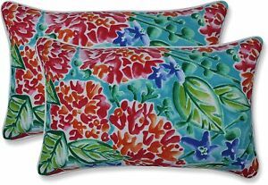 Pillow Perfect Garden Blooms Lumbar Pillows 11.5&#034; x 18.5 Pink 2 Pack