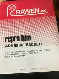 Rayven Repro Film Type 320 - 100 8.5x11&#034; Sheets - New In Unopened Box
