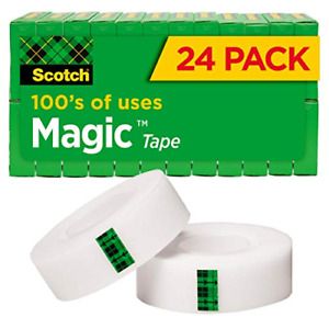 Scotch Magic Tape, 24 Rolls, Numerous Applications, Unit, Transparent