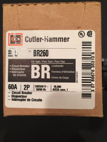 Cutler Hammer BR260 Circuit Breaker 60A 2P 120/240V 50/60Hz NEW IN BOX