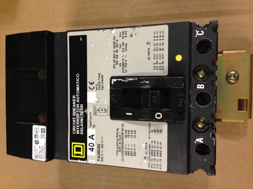 Square d fa36040 i-line circuit breaker. schneider. tested &amp; ready to use. for sale
