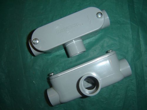 Lot of 2 pvc conduit, access type t 1/2&#034; hub with gasket new for sale