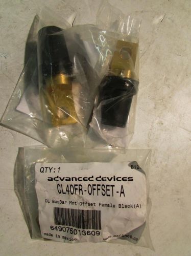 Lot of (3) Advanced Devices  CL40FR-OFFSET-A Receptacle Female Busbar Mount Blk