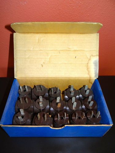 Box of 15 Bakelite Plug-In Plugs Electrical Adapters Vintage NEW