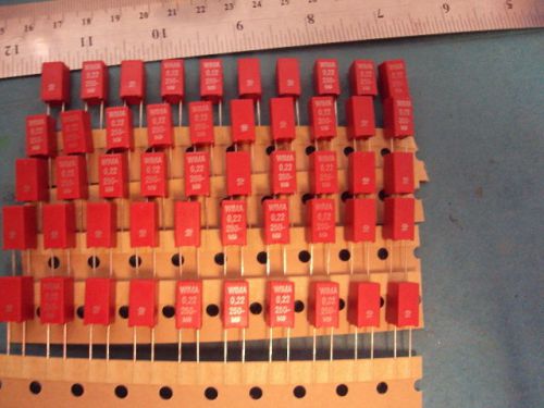 50-PCS  WIMA MKS-2 0.22UF 250V  Metalized Polyester Tube Amp Amplifier Capacitor