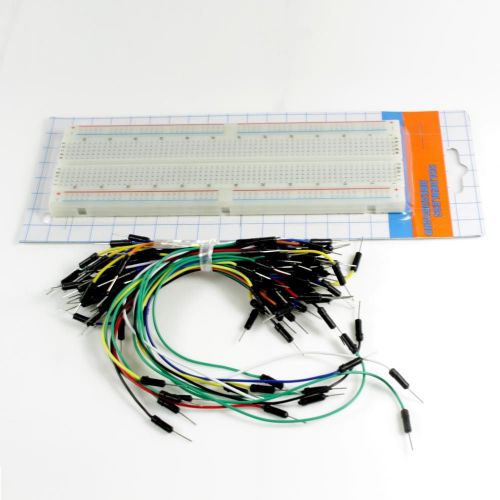 830 tie points mb102 solderless pcb breadboard +65pcs jumper wires cable new for sale