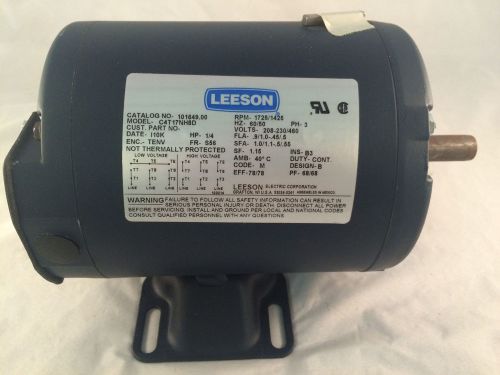 Leeson 1/4hp ac motor #101649.00 208-230/460vac 50/60hz 1725rpm model c4t17nh8d for sale