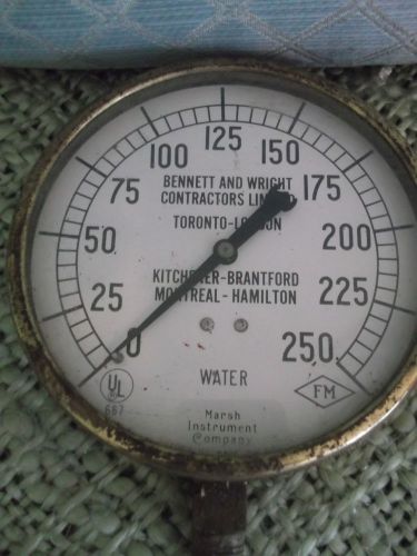 Vintage 6&#034; x 5&#034; 250 Gauge - Marsh Instrument company Water UL 667