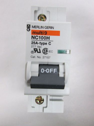 New merlin gerin 27157 nc100h type c 1p 25a amp 277v-ac circuit breaker d330925 for sale