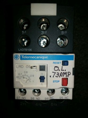 Telemecanique Schneider 3P Thermal Overload Relay Contactor LRD05 LAD7B106